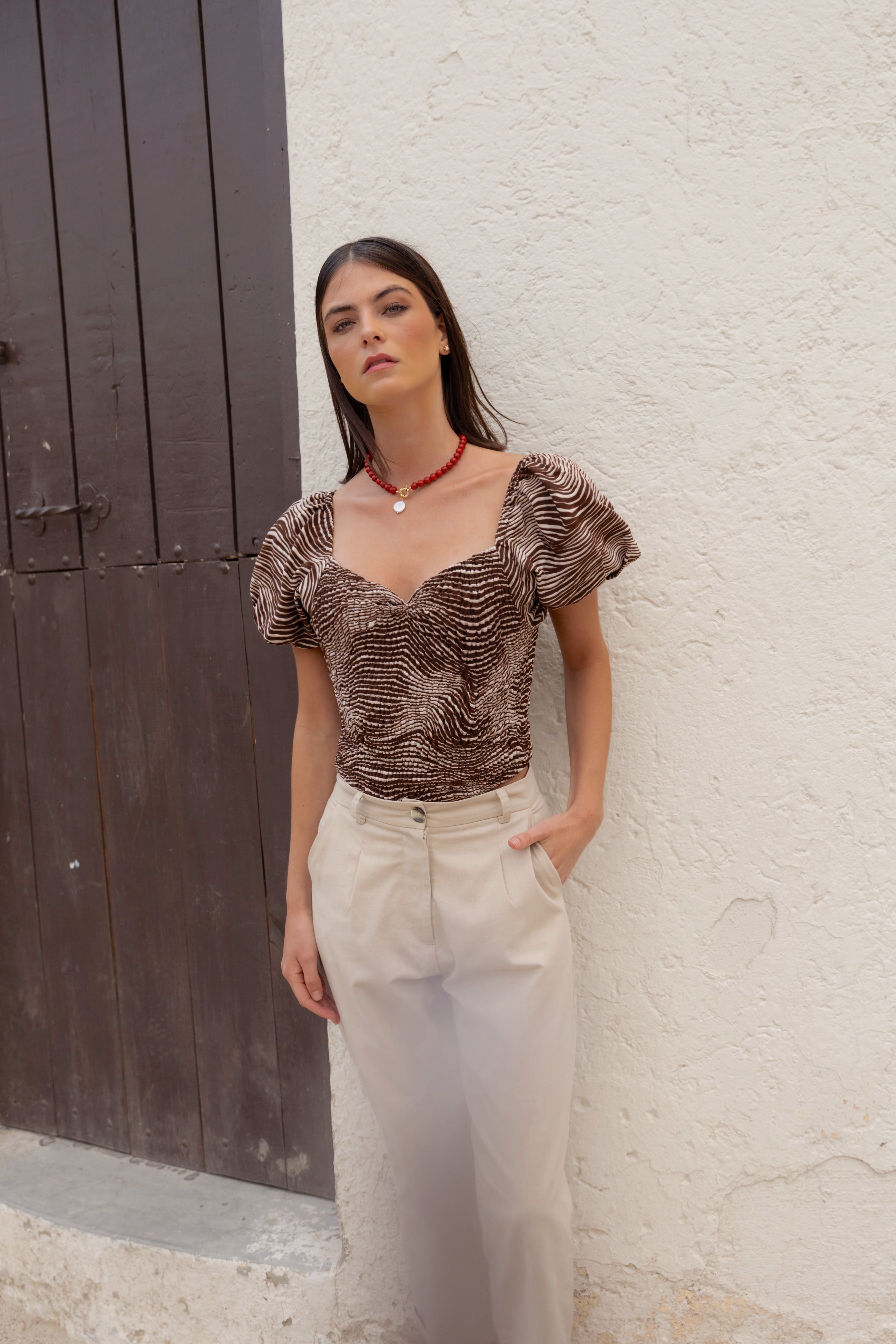 Top Aria Mocca Print